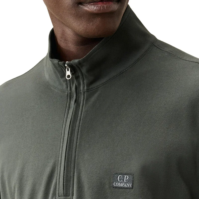 C.P. Company Stretch Piquet Long Sleeve Half Zip Polo