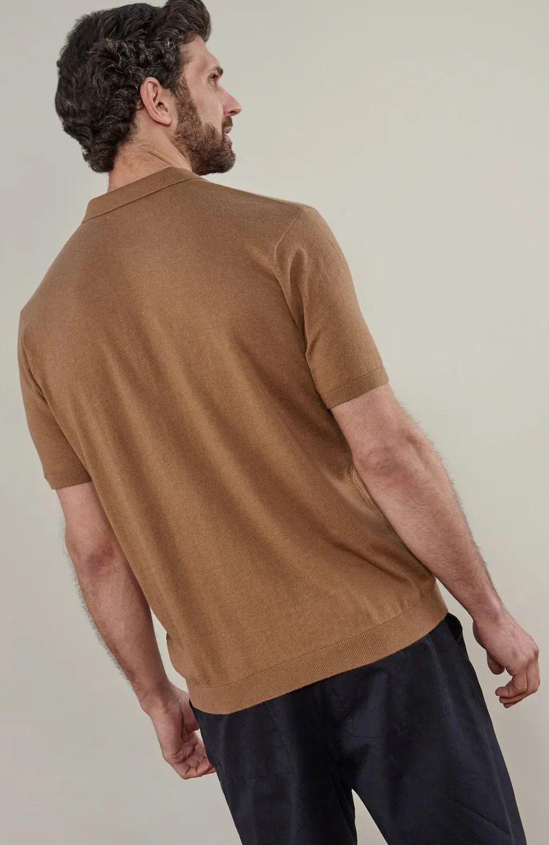 Kurzärmliges Herren-Poloshirt aus 100 % ultrafeiner Baumwolle