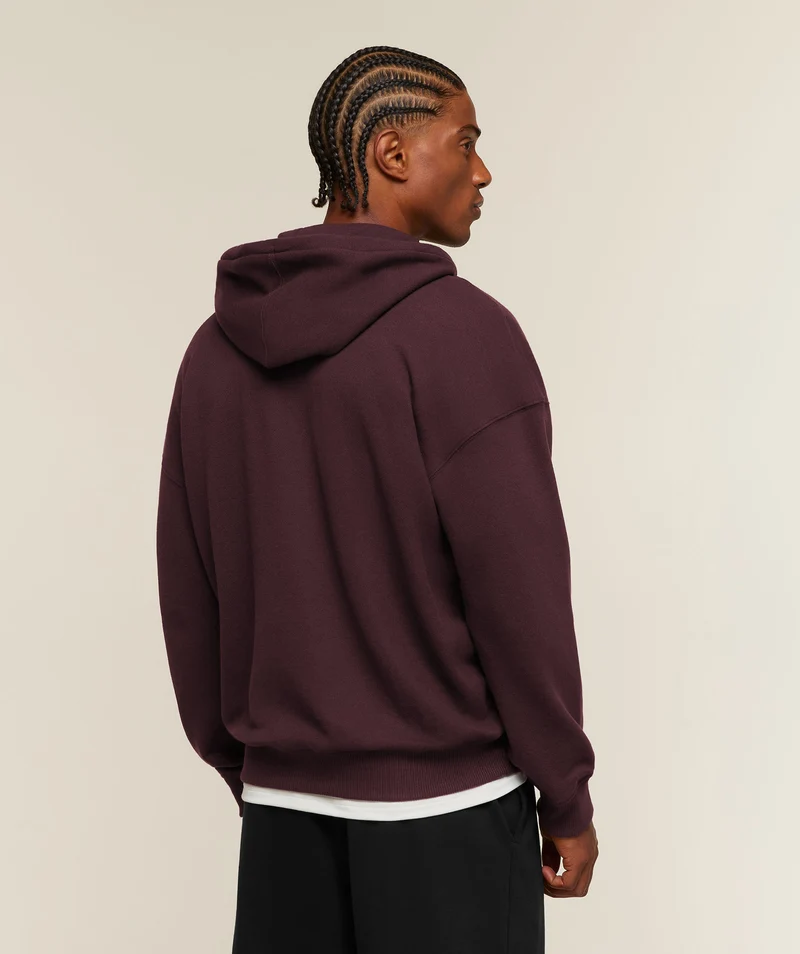 Gymshark Campus Crest Zip Through Hoodie - Cherry Purple