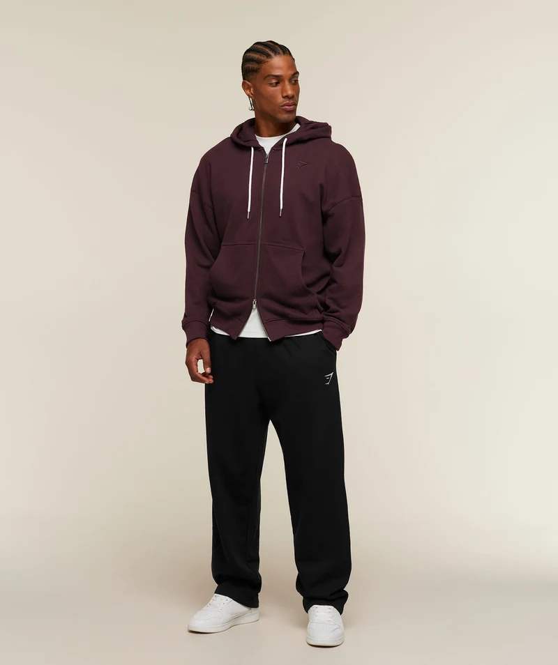Gymshark Campus Crest Zip Through Hoodie - Cherry Purple