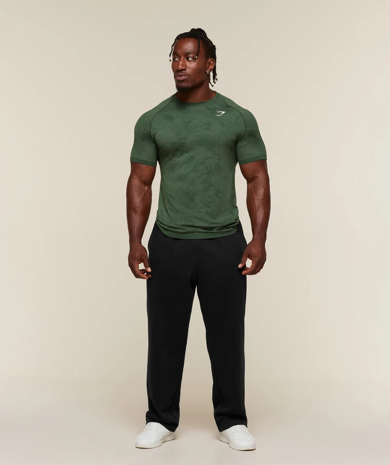 Gymshark Geo Seamless T-Shirt - Earth Green/Force Green