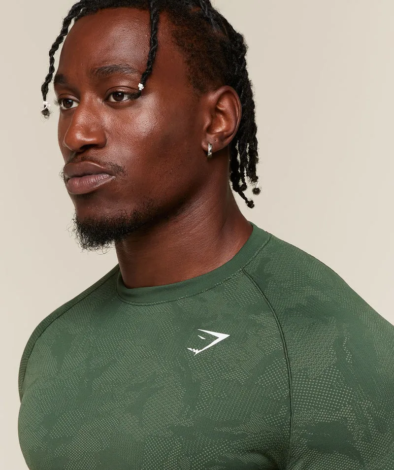 Gymshark Geo Seamless T-Shirt - Earth Green/Force Green