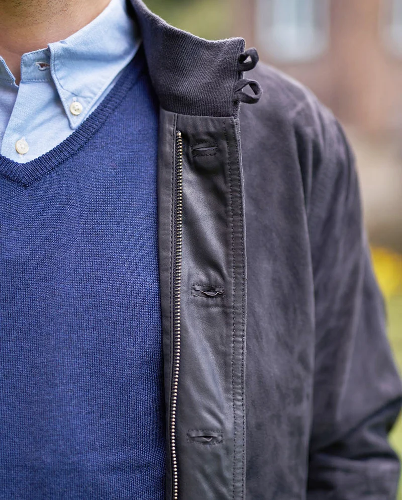 Lederblouson "Winner" für Herren in navy