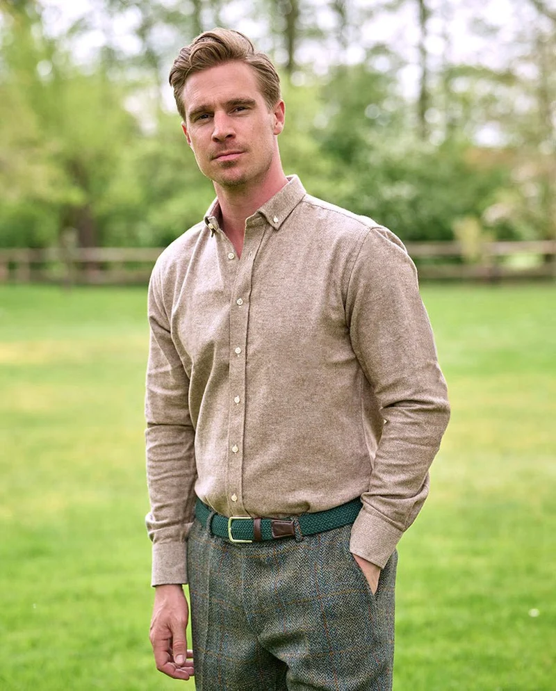 Herren Flanellhemd "Steward" in beige