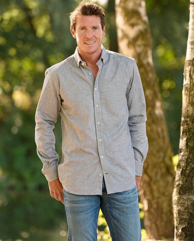 Herren Flanellhemd "Steward" in Oxford blue