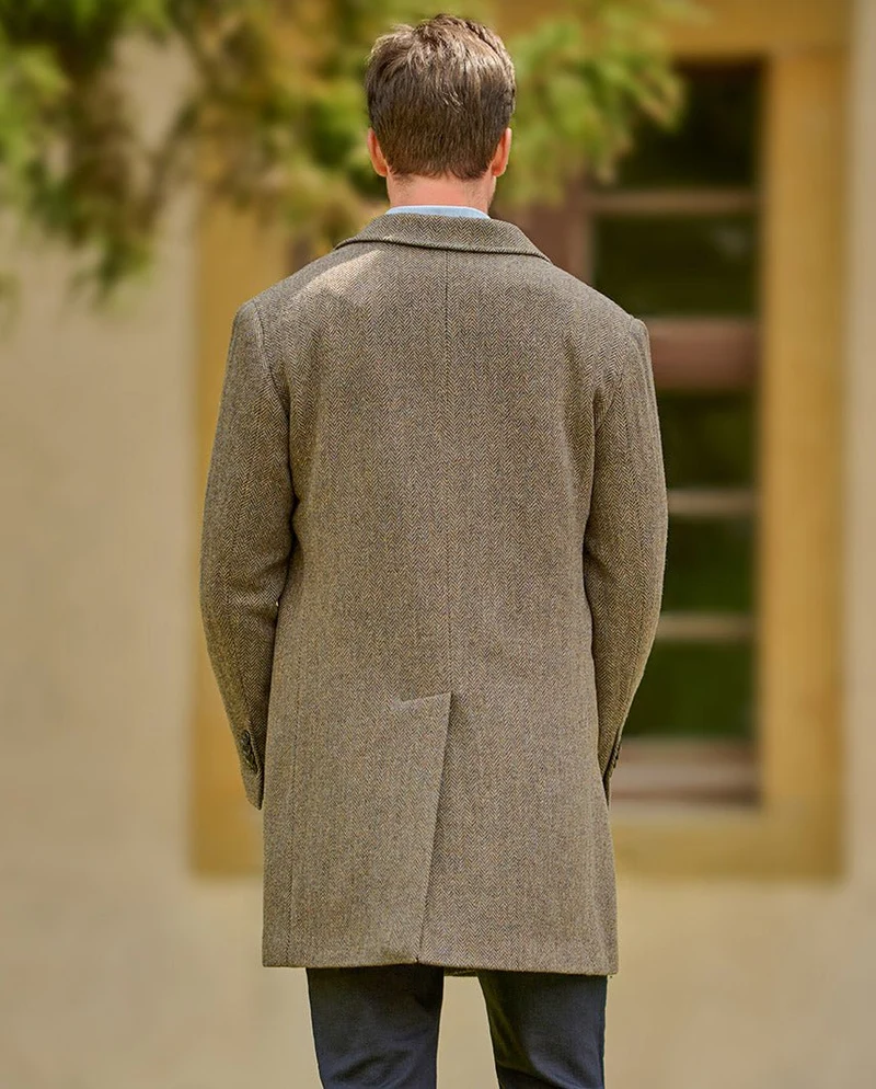 Herren Tweedmantel "Howard" in green Hill Tweed
