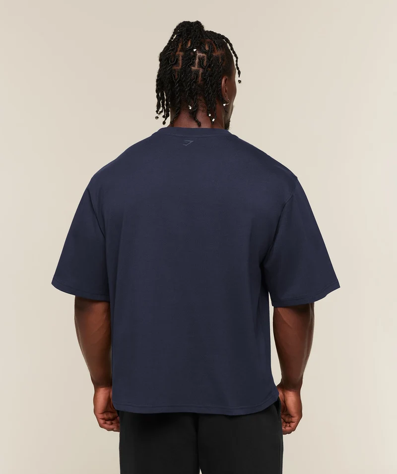 Gymshark Faded Lifting Graphic T-Shirt - Heavy Blue