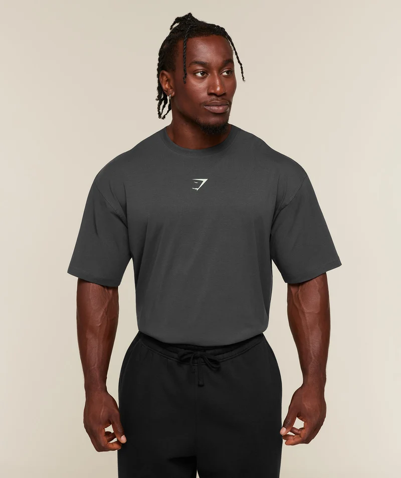 Gymshark Power T-Shirt - Onyx Grey/Sprint Green