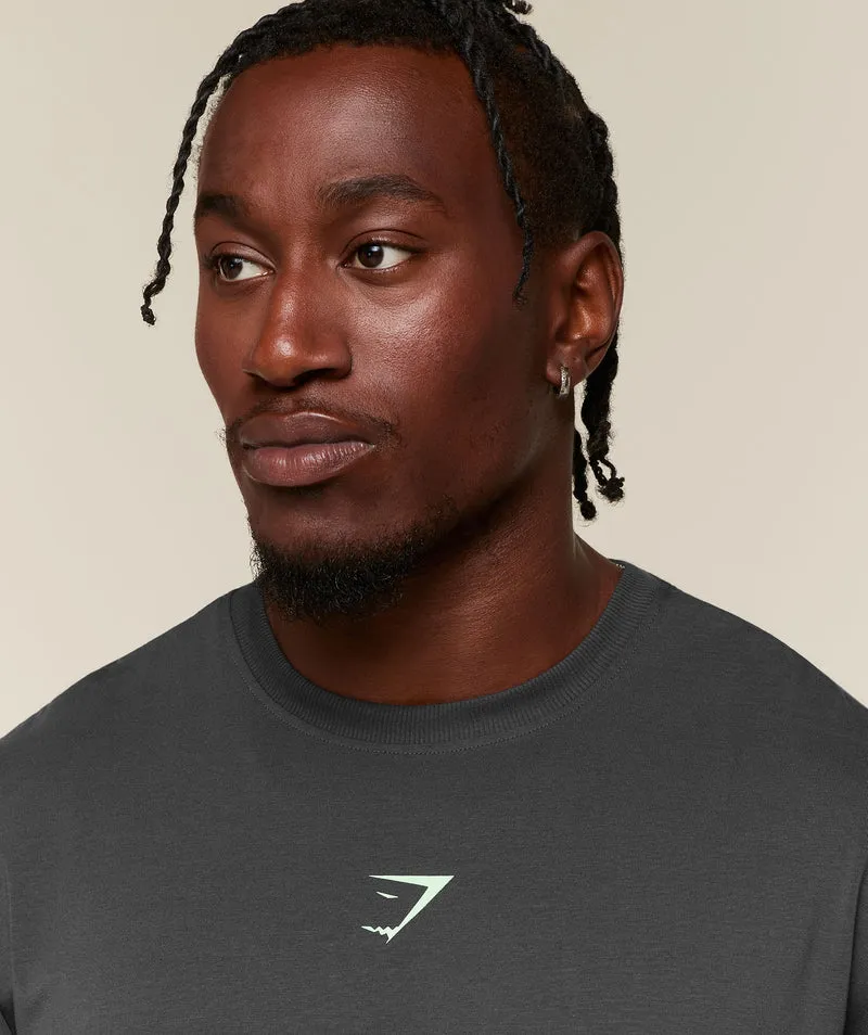 Gymshark Power T-Shirt - Onyx Grey/Sprint Green