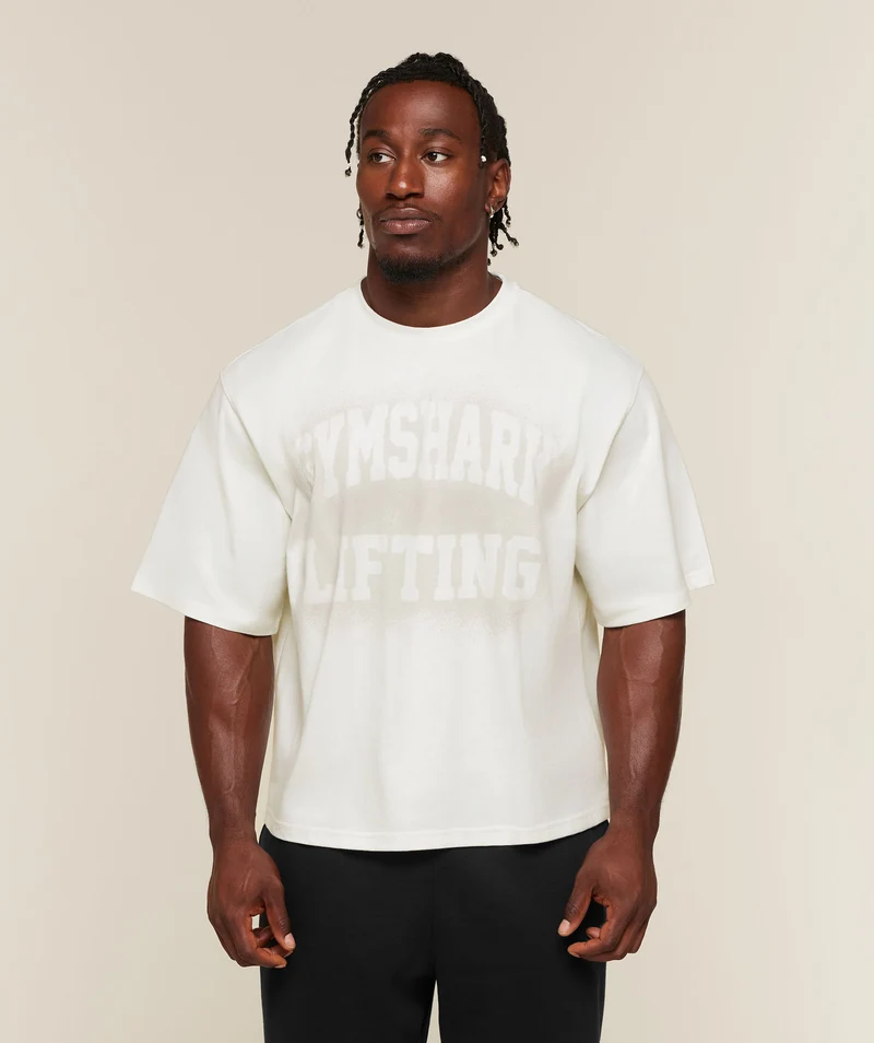 Gymshark Faded Lifting Graphic T-Shirt - Soft White
