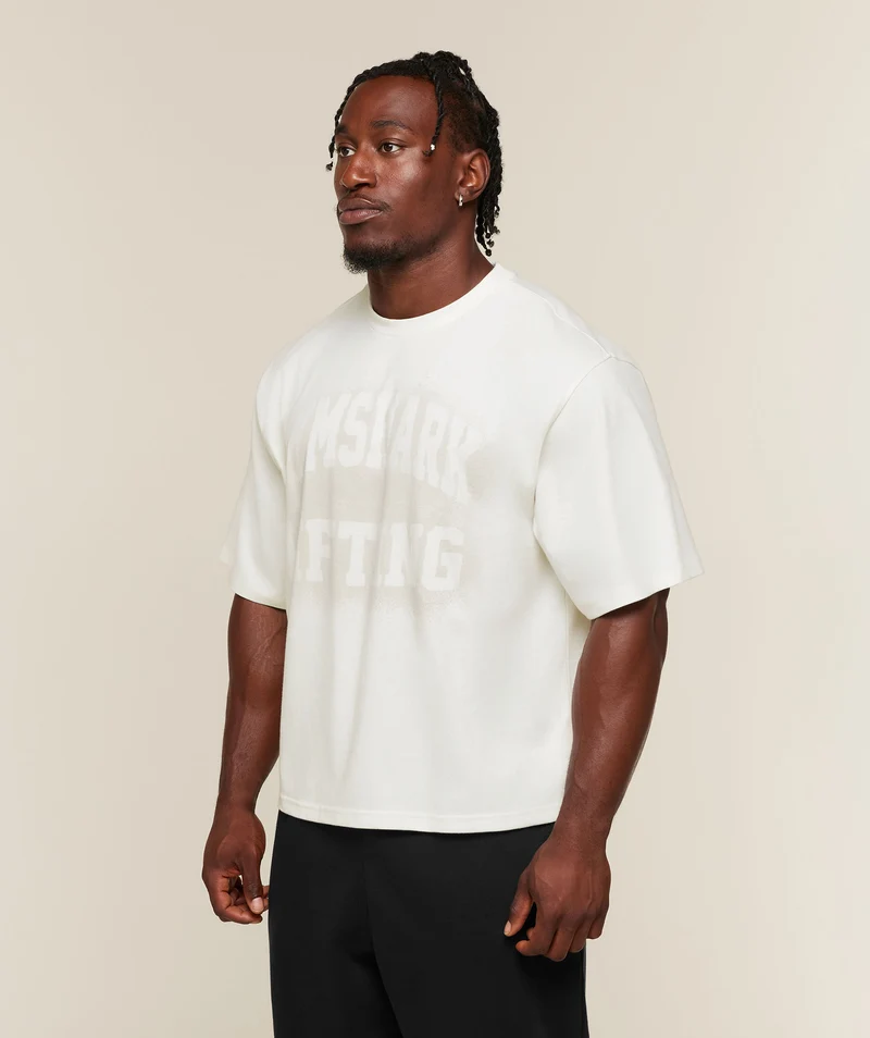 Gymshark Faded Lifting Graphic T-Shirt - Soft White
