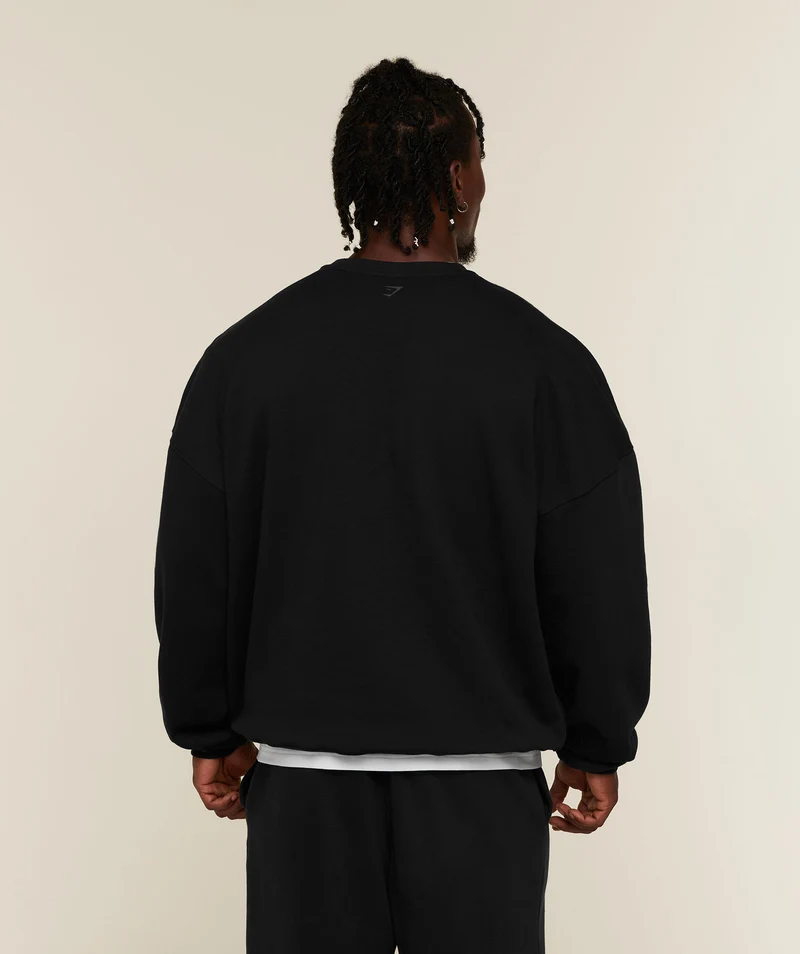 Gymshark Faded Lifting Graphic Sweatshirt - Black