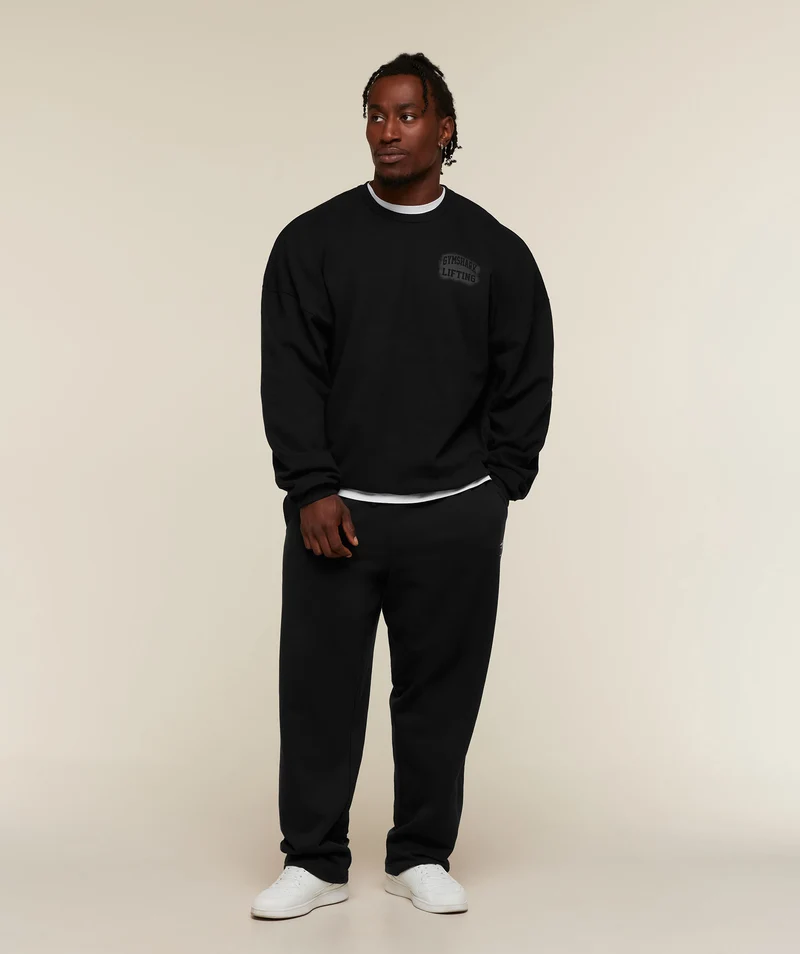 Gymshark Faded Lifting Graphic Sweatshirt - Black