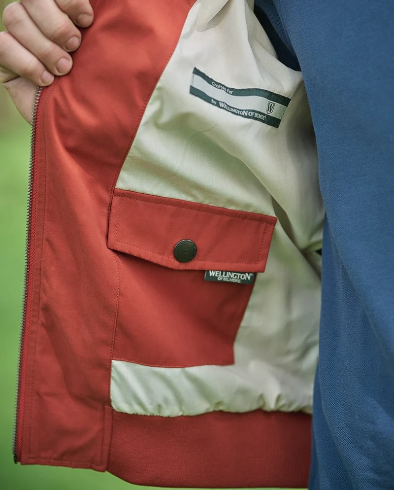 Herren Blouson "English Lumber" mit samtigem Griff in burnt orange