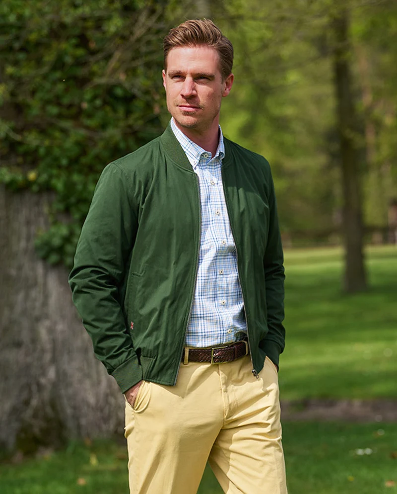 Herren Blouson "English Lumber" mit samtigem Griff in racing green