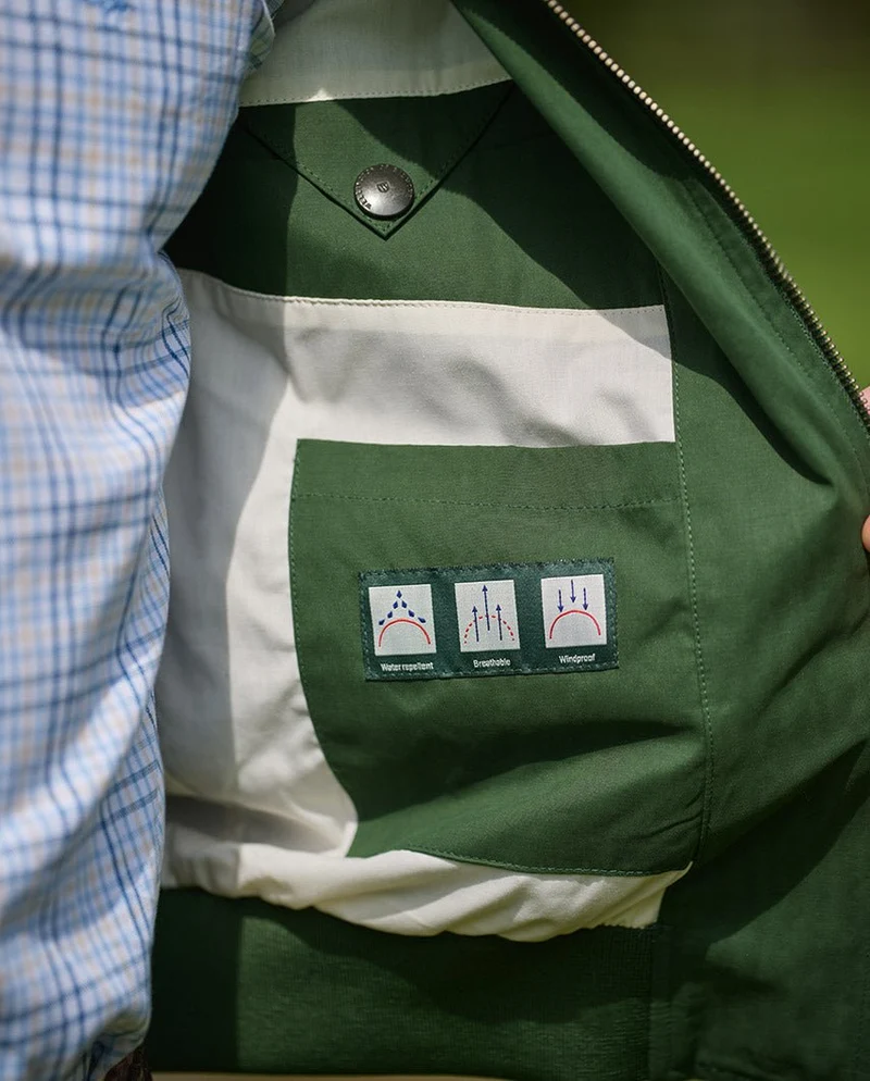 Herren Blouson "English Lumber" mit samtigem Griff in racing green