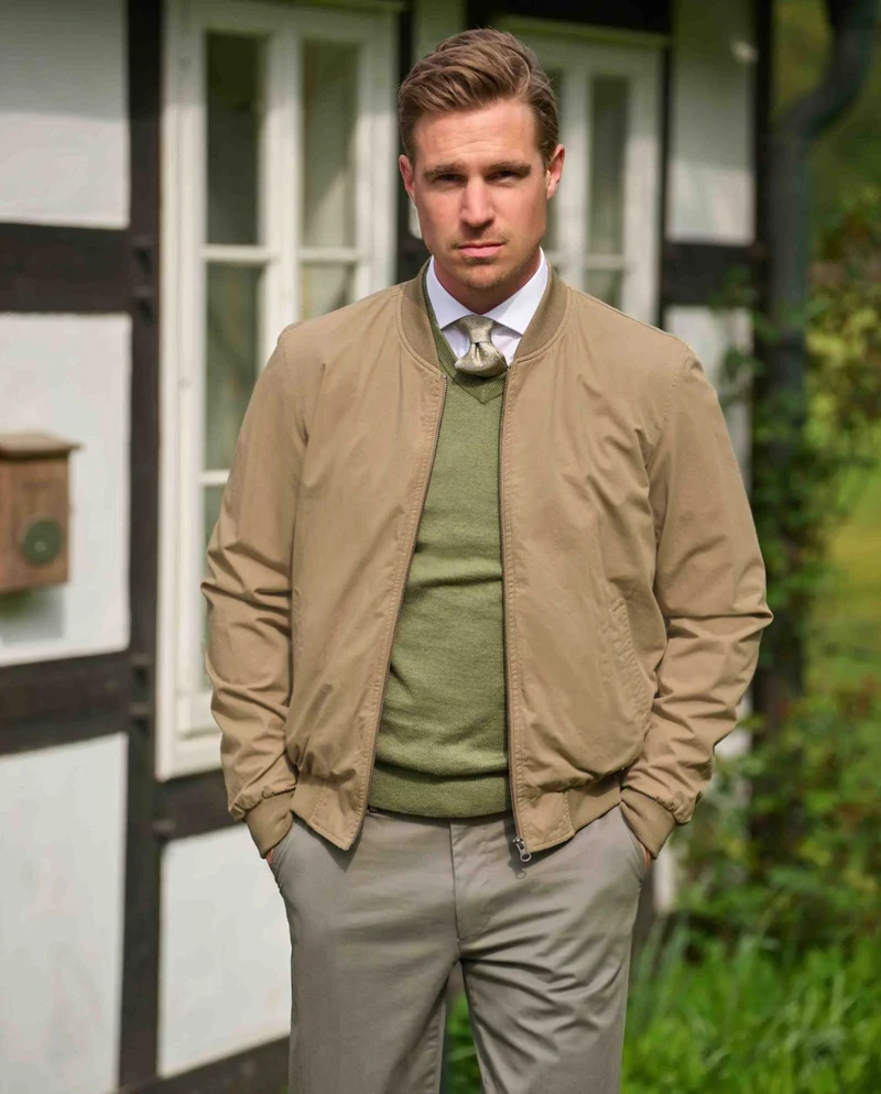 Herren Blouson "English Lumber" mit samtigen Griff in sand