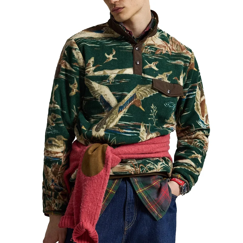Polo Ralph Lauren Duck-Print Brushed Fleece Pullover