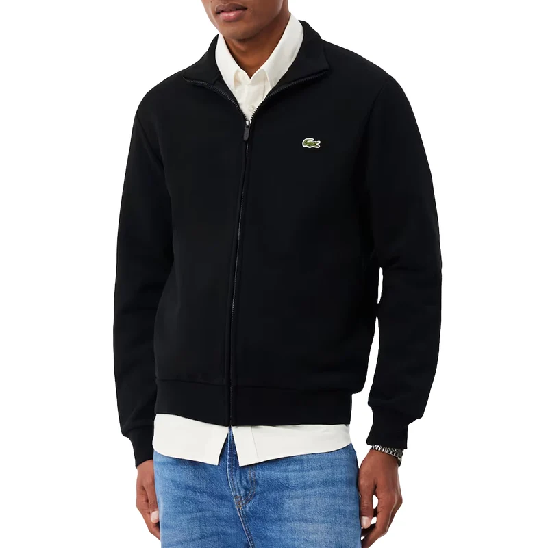 Lacoste Zipped Cotton Fleece Sweatshirt