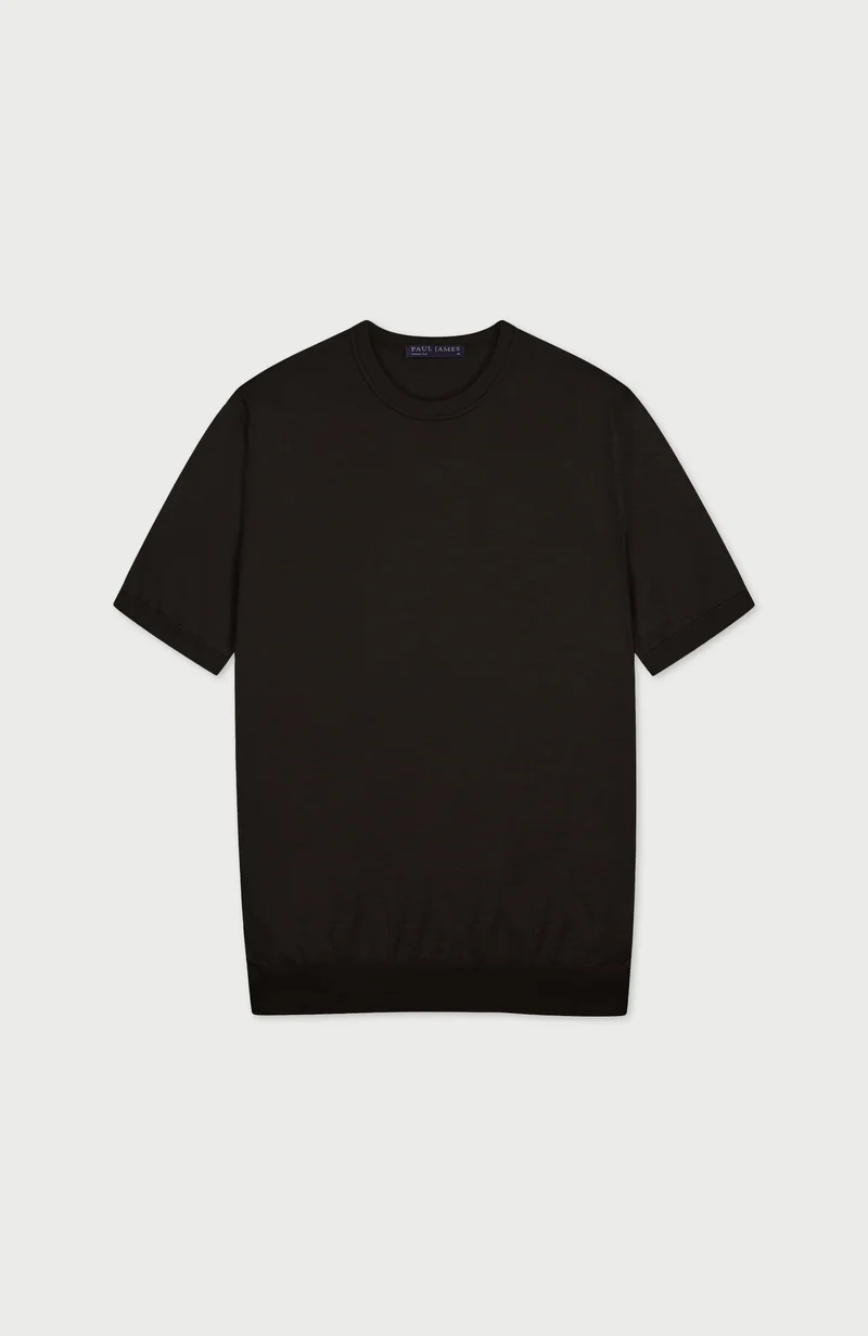 Mens Superfine Merino Silk Short Sleeve Jumper
