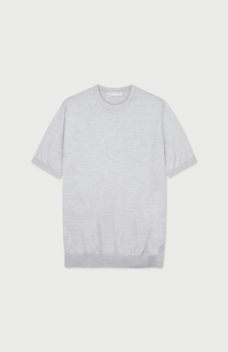 Mens Superfine Merino Silk Short Sleeve Jumper