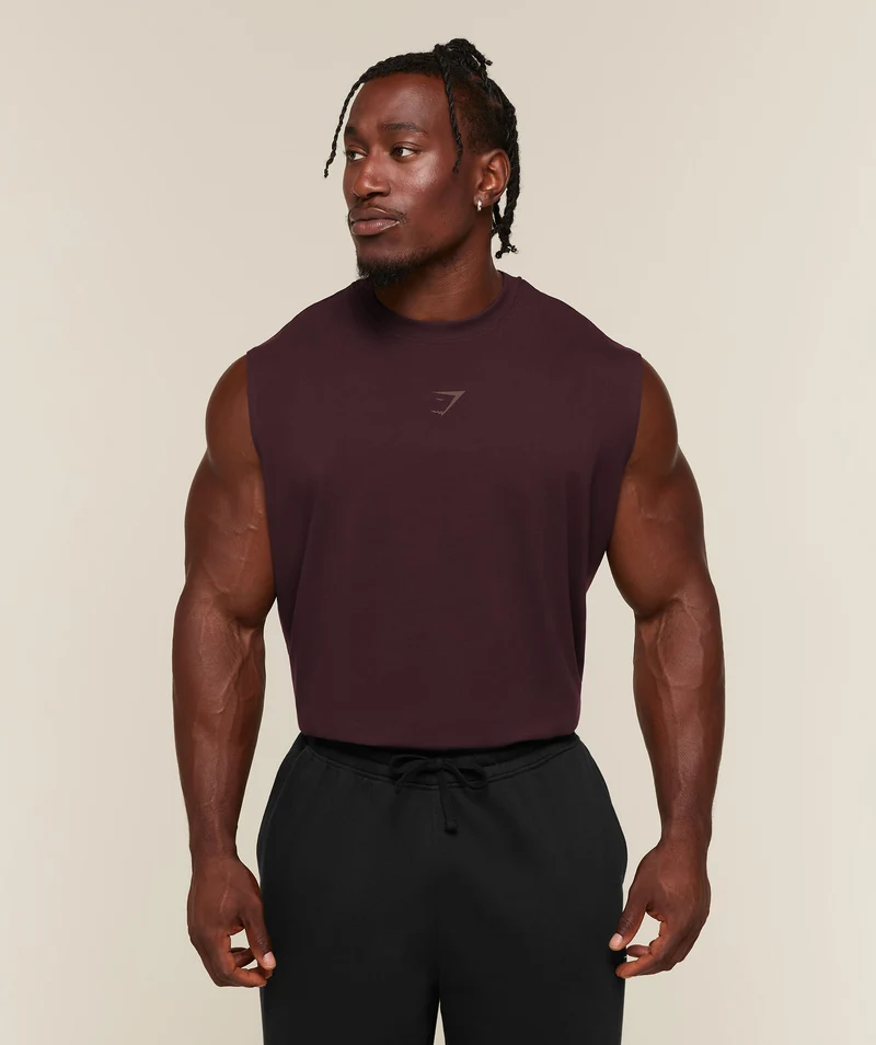 Gymshark Power Cut Off Tank - Cherry Purple