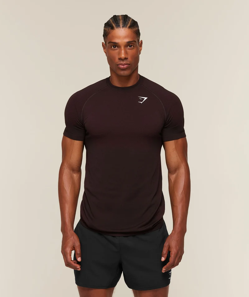 Gymshark Vital Seamless T-Shirt - Black/Cherry Purple