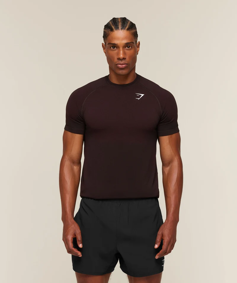 Gymshark Vital Seamless T-Shirt - Black/Cherry Purple