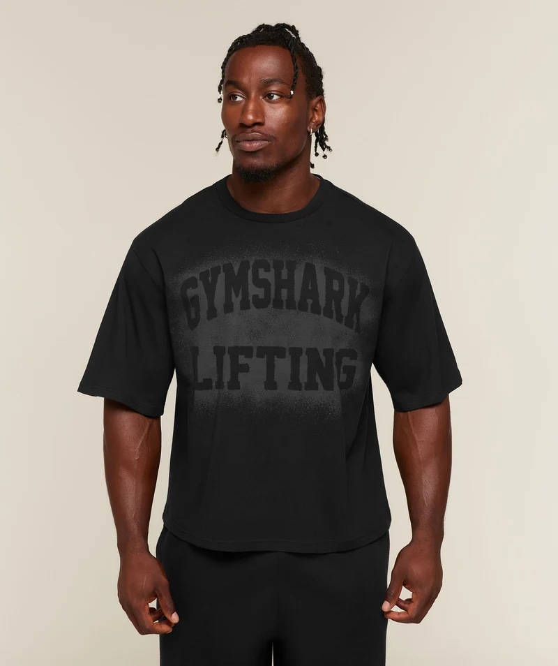 Gymshark Faded Lifting Graphic T-Shirt - Black