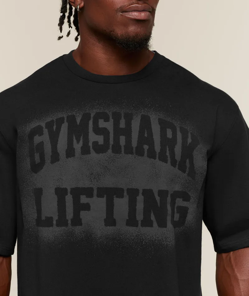Gymshark Faded Lifting Graphic T-Shirt - Black