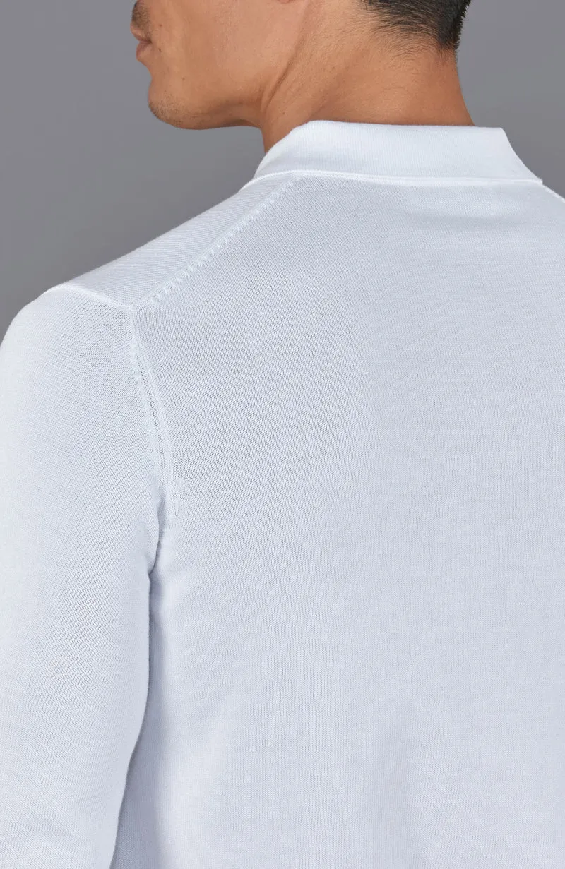Langärmliges Strick-Poloshirt für Herren aus 100 % Baumwolle