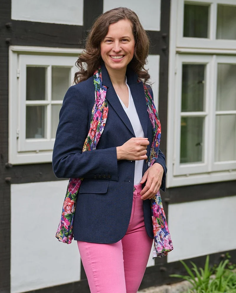 edler Damen Leinenblazer "Carola" in navy