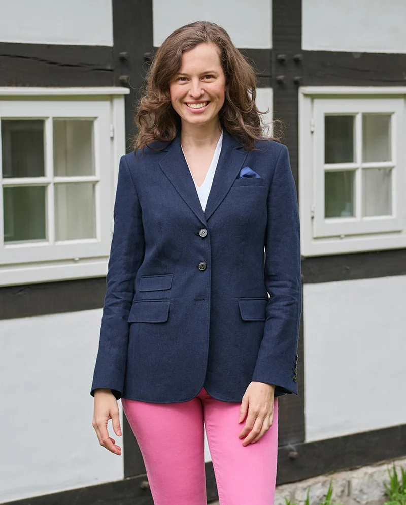 edler Damen Leinenblazer "Carola" in navy