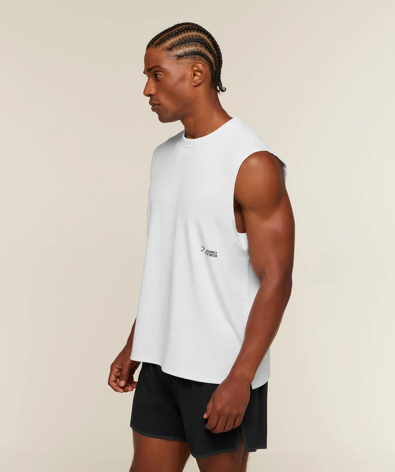 Gymshark Hybrid Race Tank - White