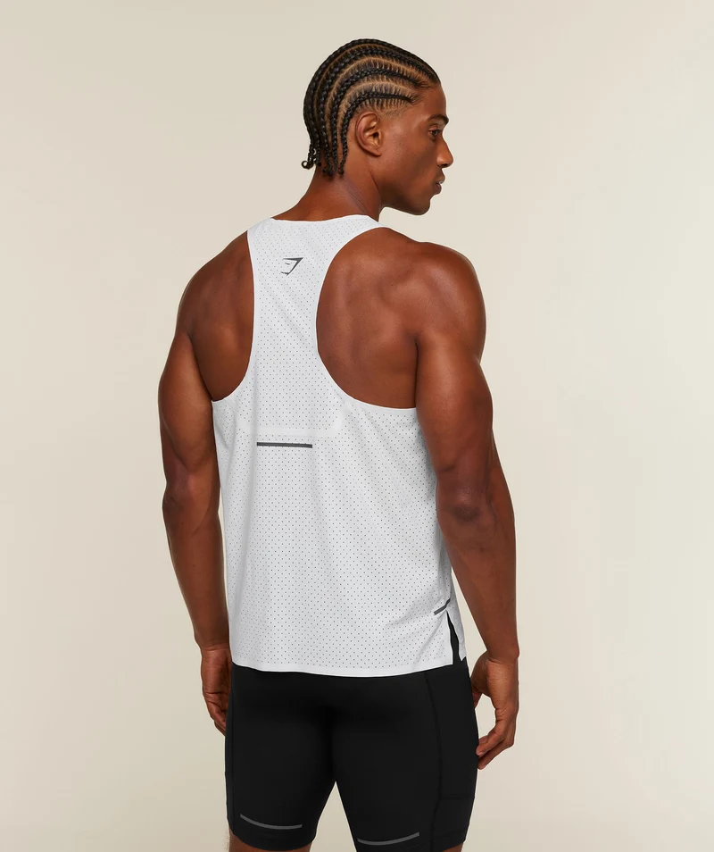 Gymshark Running Elite Boxy Race Vest - White/Black