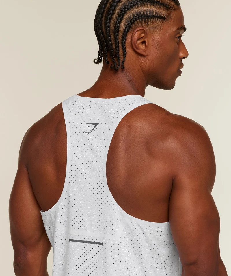 Gymshark Running Elite Boxy Race Vest - White/Black