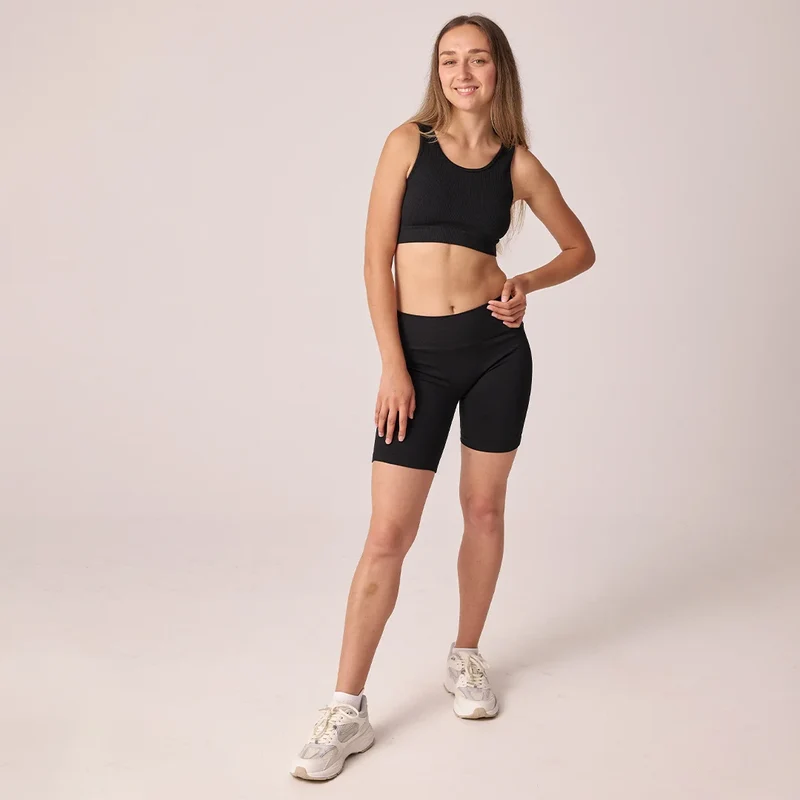 Radlerhose Seamless Damen | Schwarz