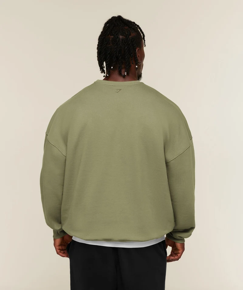 Gymshark Faded Lifting Graphic Sweatshirt - Grounded Green