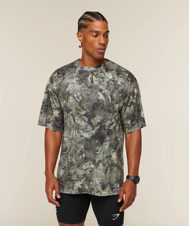 Gymshark Conditioning Club Washed T-Shirt - Chalk Beige/White/Wash