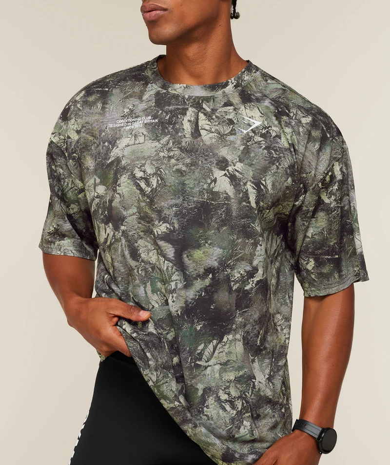Gymshark Conditioning Club Washed T-Shirt - Chalk Beige/White/Wash