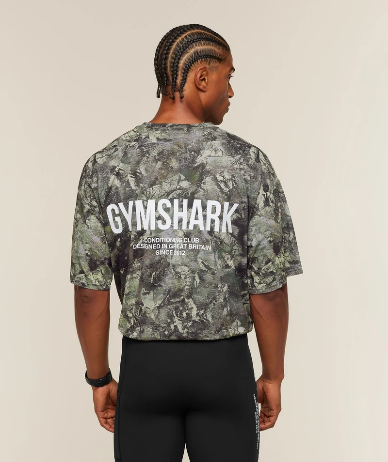 Gymshark Conditioning Club Washed T-Shirt - Chalk Beige/White/Wash