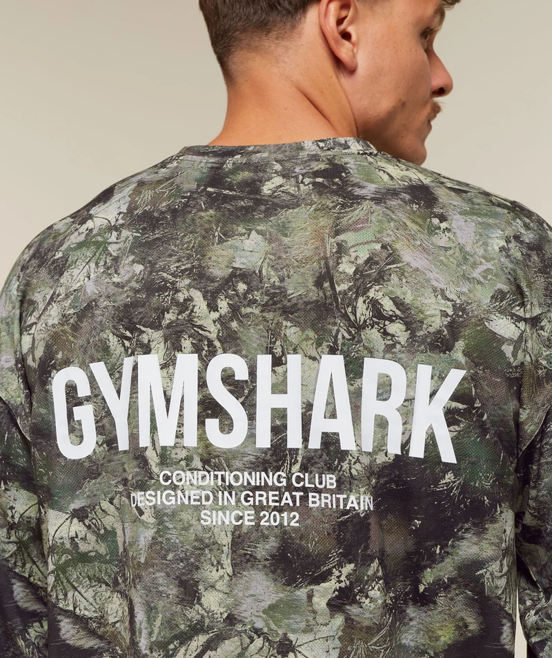Gymshark Conditioning Club Washed Long Sleeve T-Shirt - Chalk Beige/White/Wash