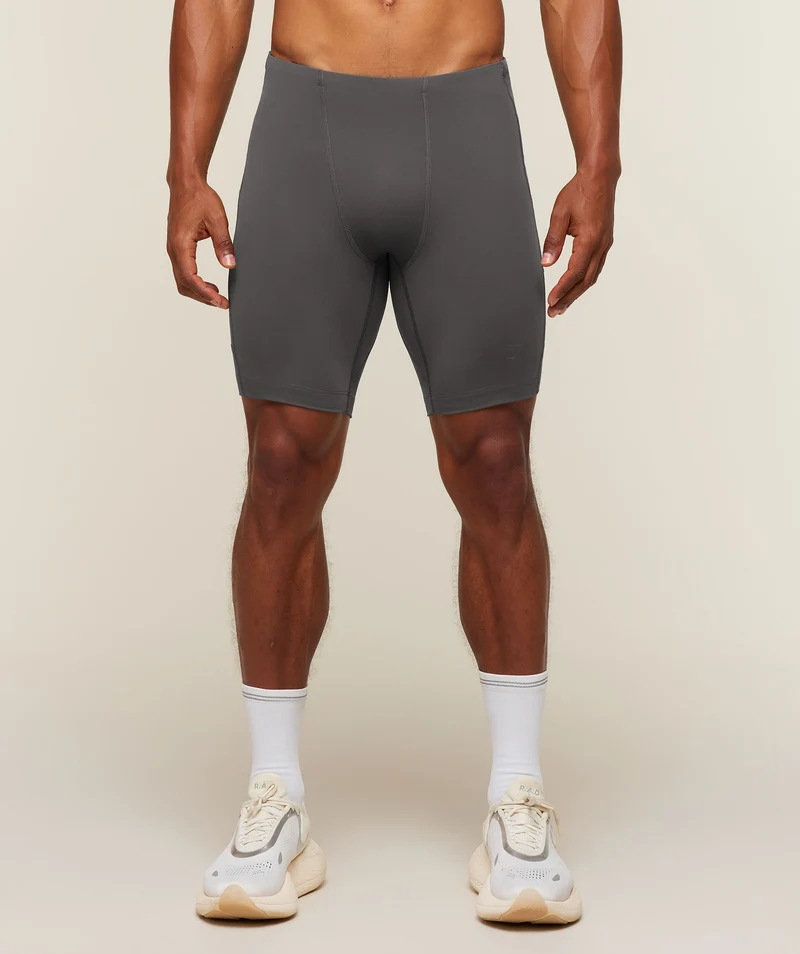 Gymshark Running Elite 7 Pocket Half Tights - Onyx Grey