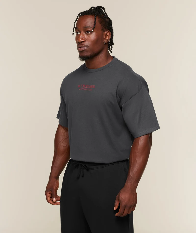 Gymshark Lifting Statue Graphic T-Shirt - Onyx Grey
