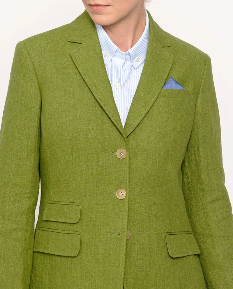 edler Damen Leinenblazer "Carola" in green apple