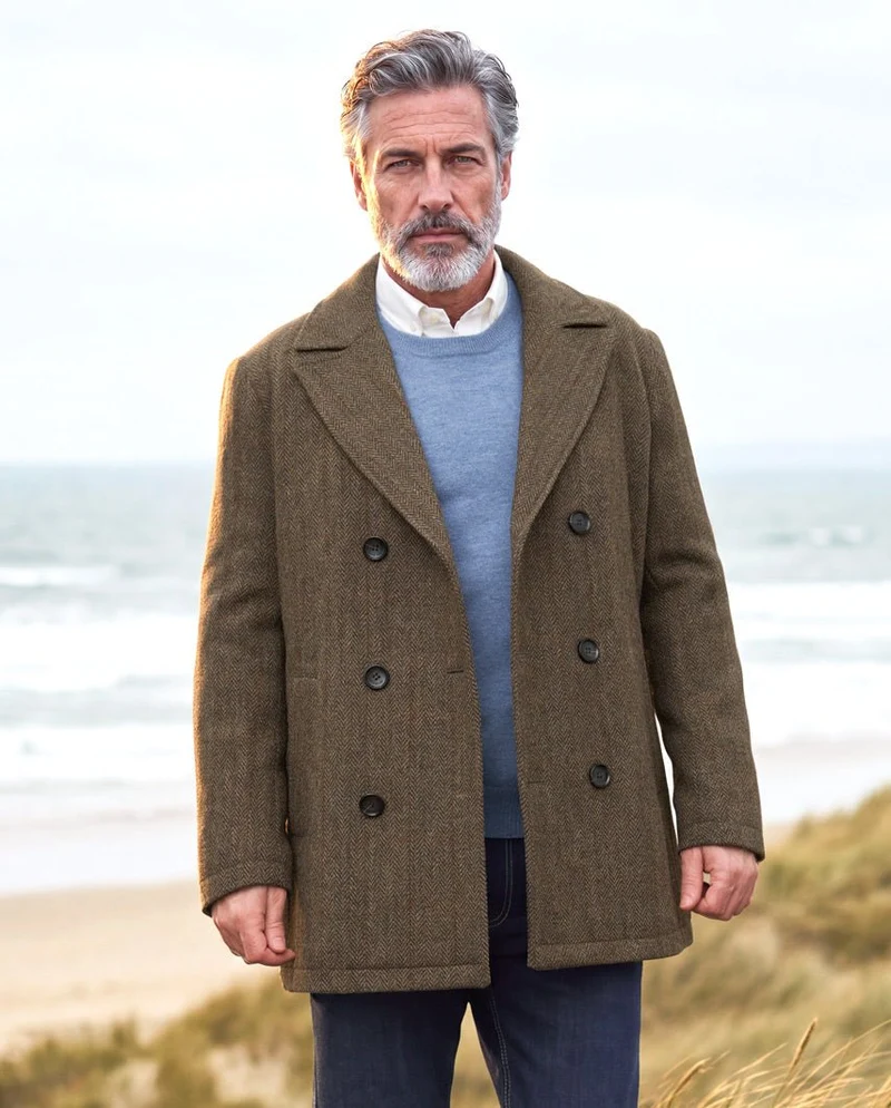 Herren Cabanjacke "Seaberg" aus Harris Tweed – Evergreen