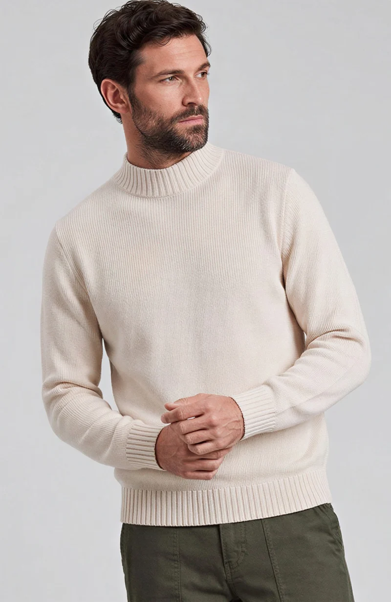 Mittelschwerer Herren-Rollkragenpullover aus 100 % Baumwolle