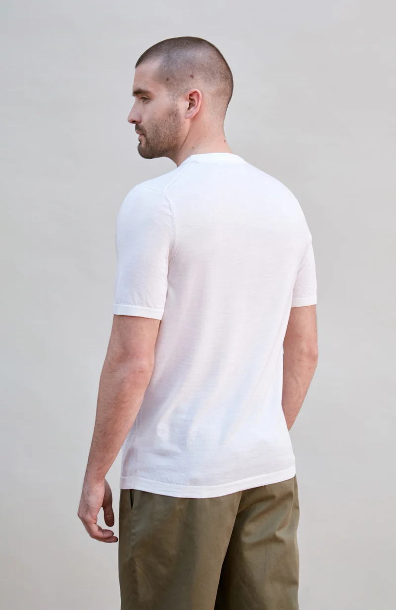 Mens Superfine Merino Wool Knitted T-Shirt