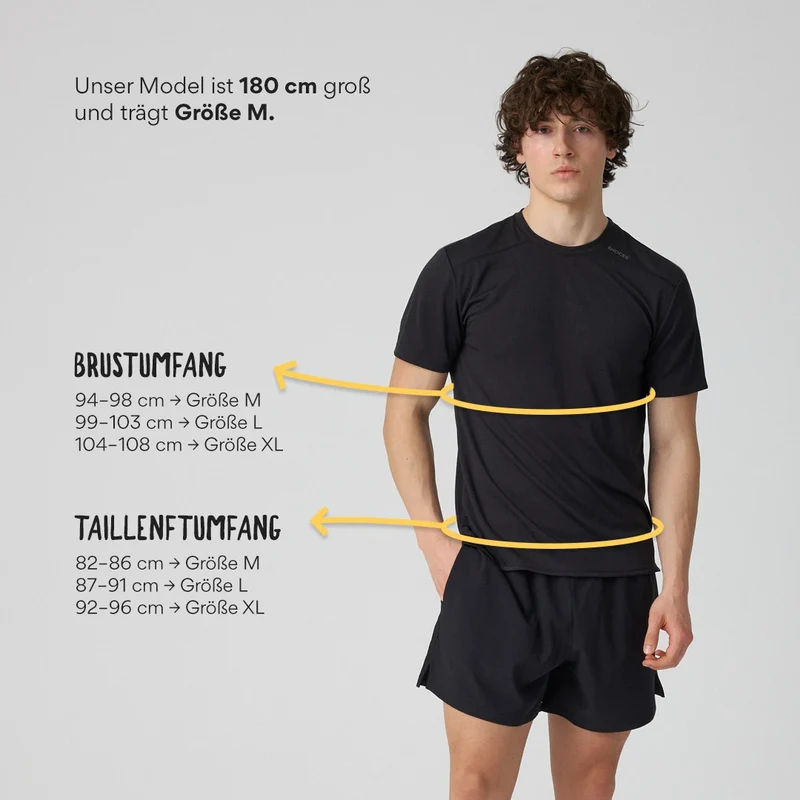 Trainingsshirt Mesh Herren | Schwarz