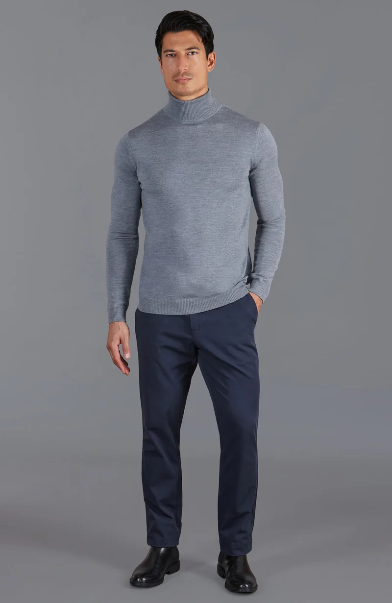 Rollkragenpullover aus extrafeiner Merinowolle für Herren